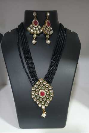 Crystal with Kundan Necklace set_AN1005