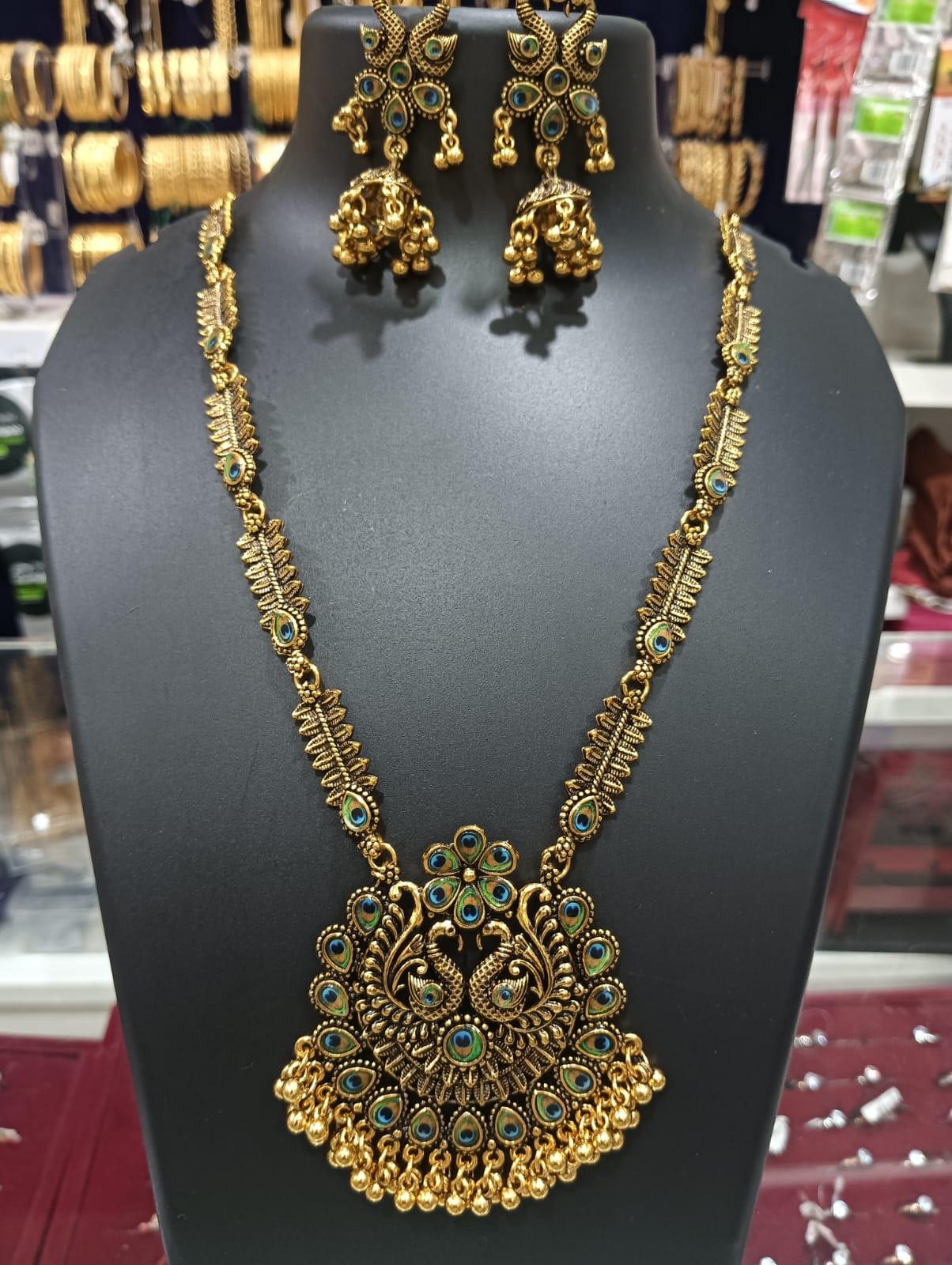 Peacock antique model necklace set_AN1007