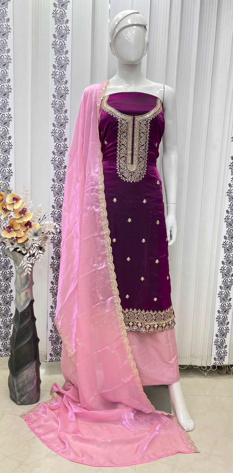 Dress materials shimmer