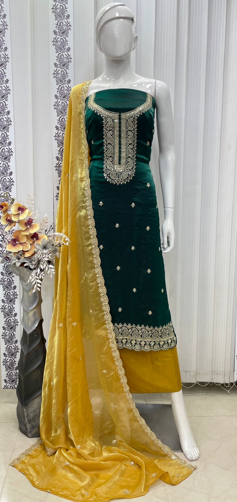 Dress materials shimmer