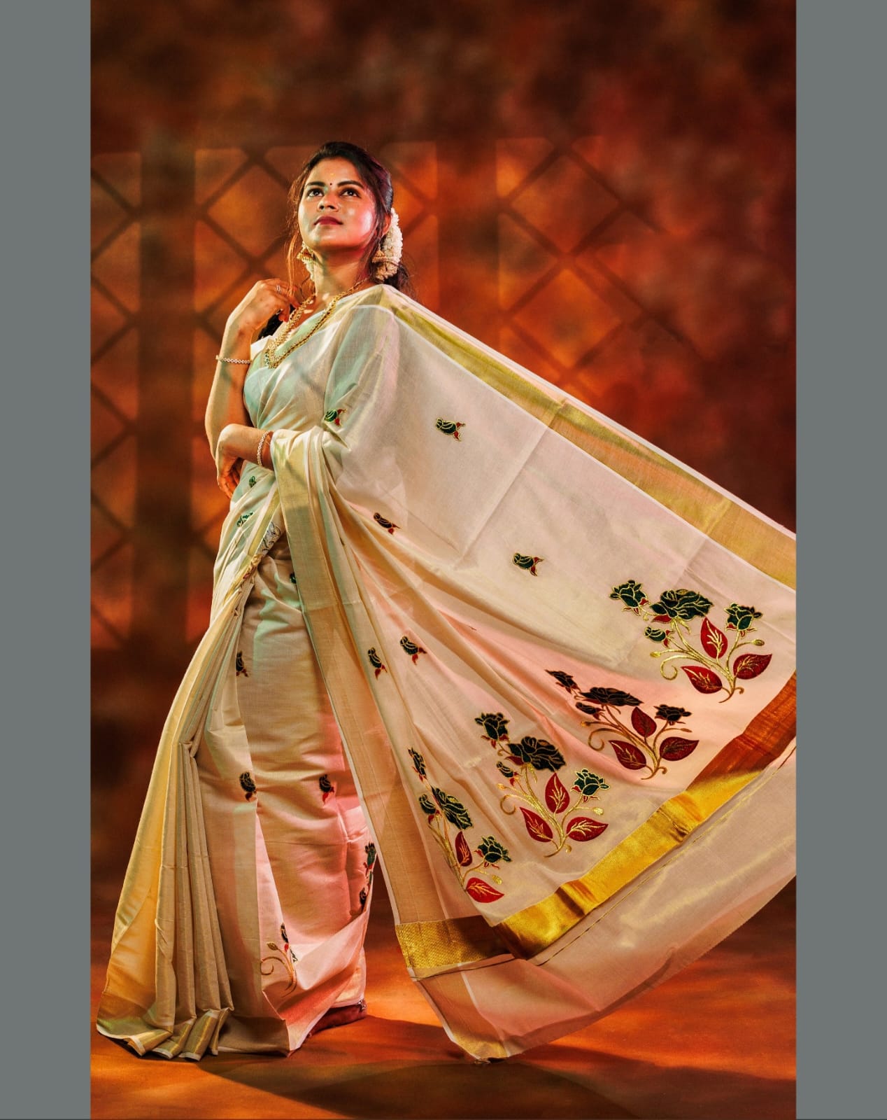 Tissue saree with blouse