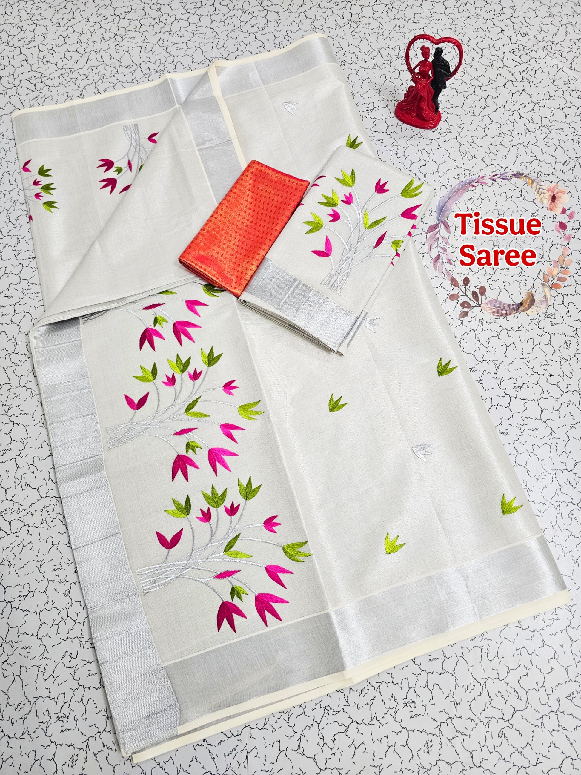 Tissue saree with blouse