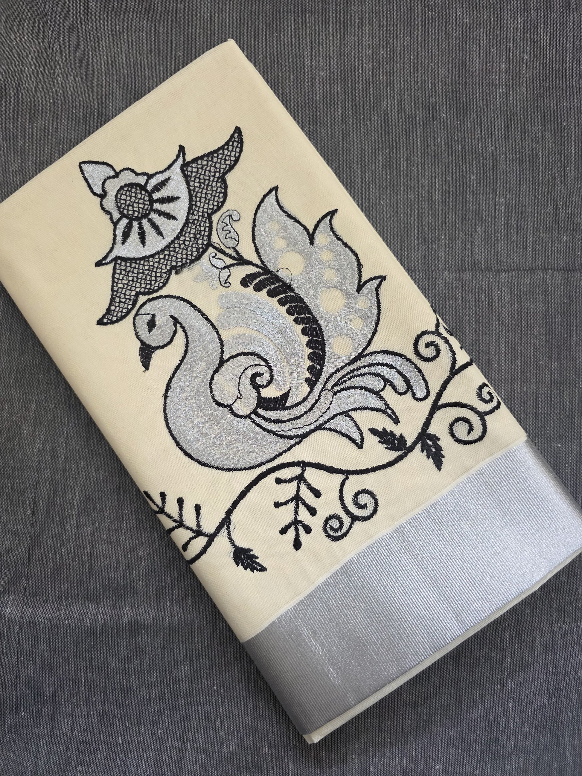 Cotton Embroidery Saree