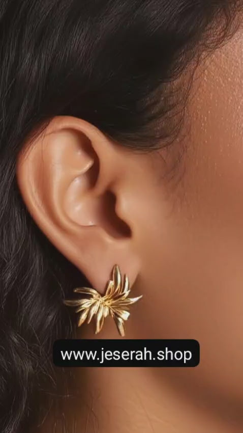 2 sideways hanging earrings