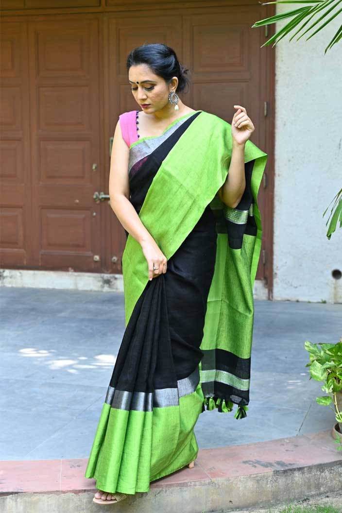 Linen saree